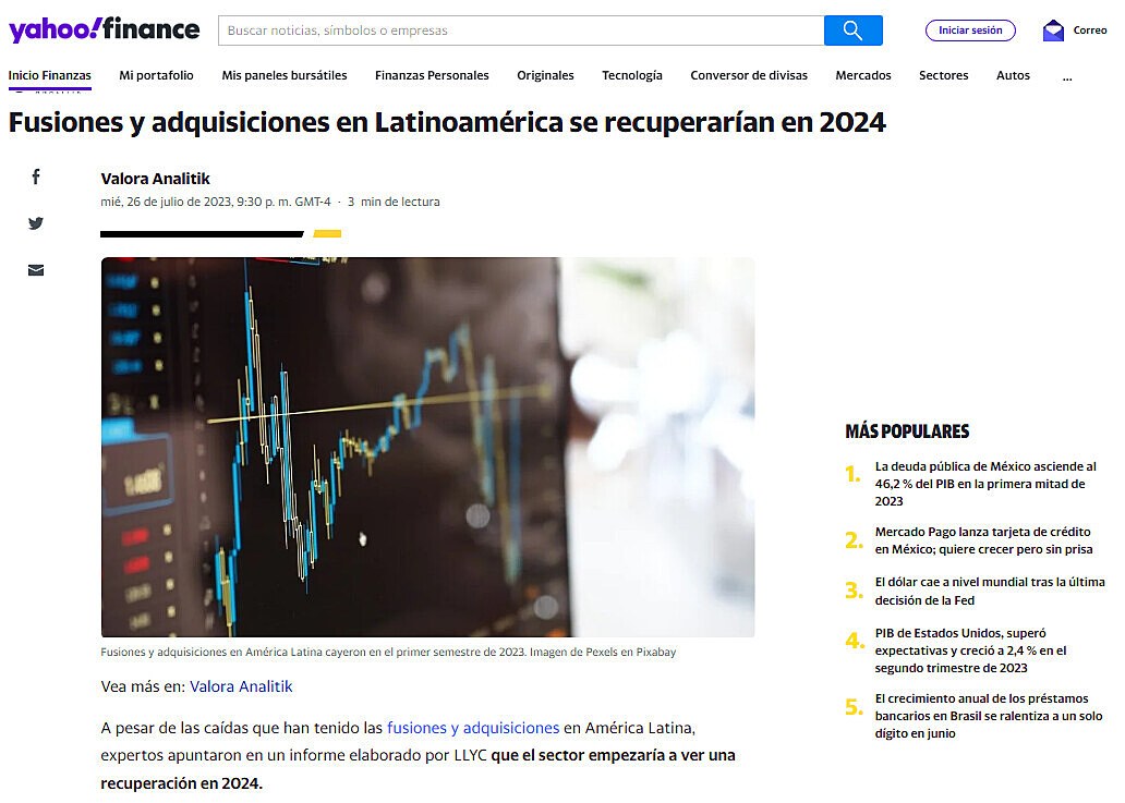 Fusiones y adquisiciones en Latinoamrica se recuperaran en 2024